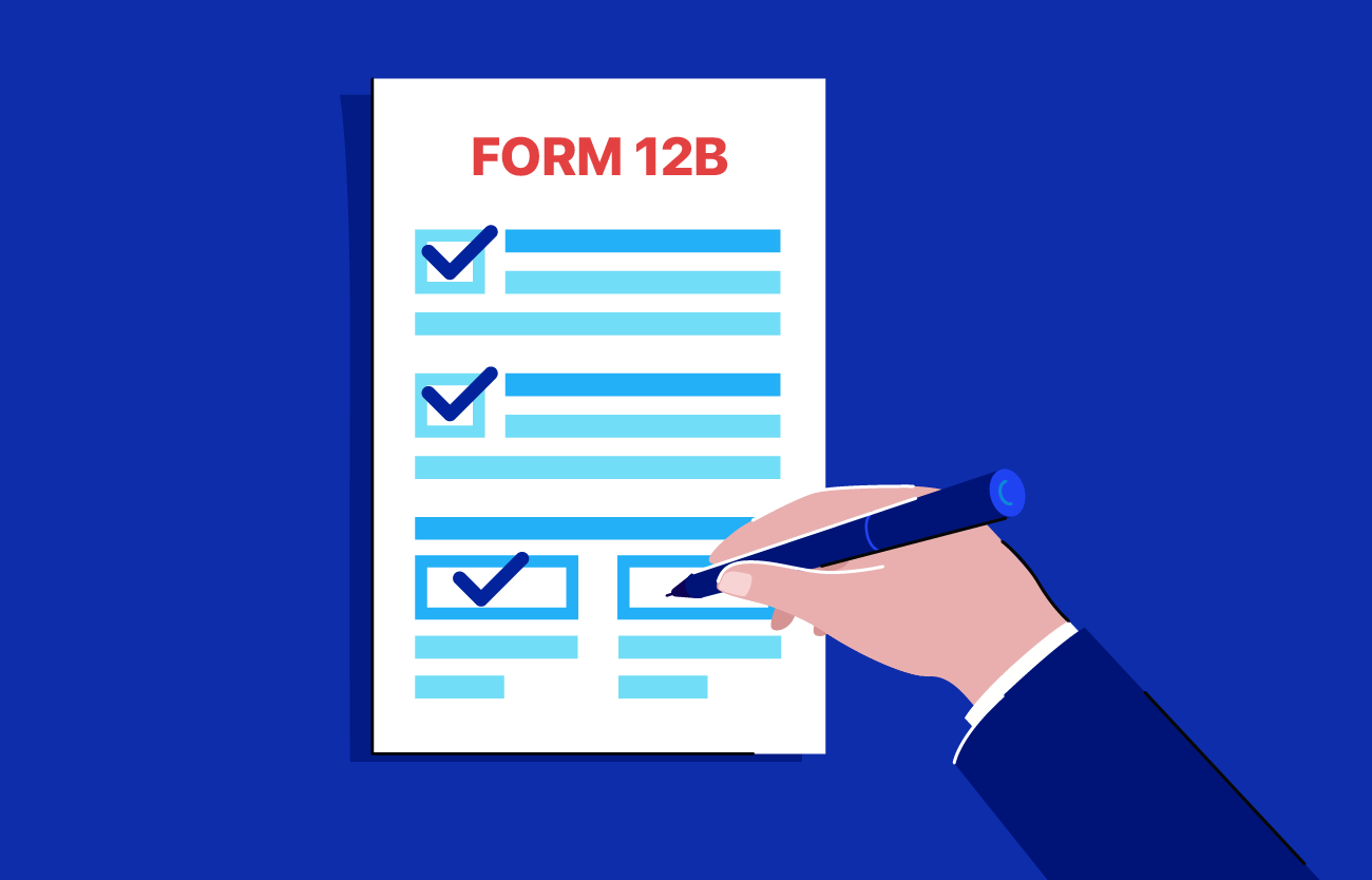 The picture depicts Form 12b: a document used for reporting income and taxes paid